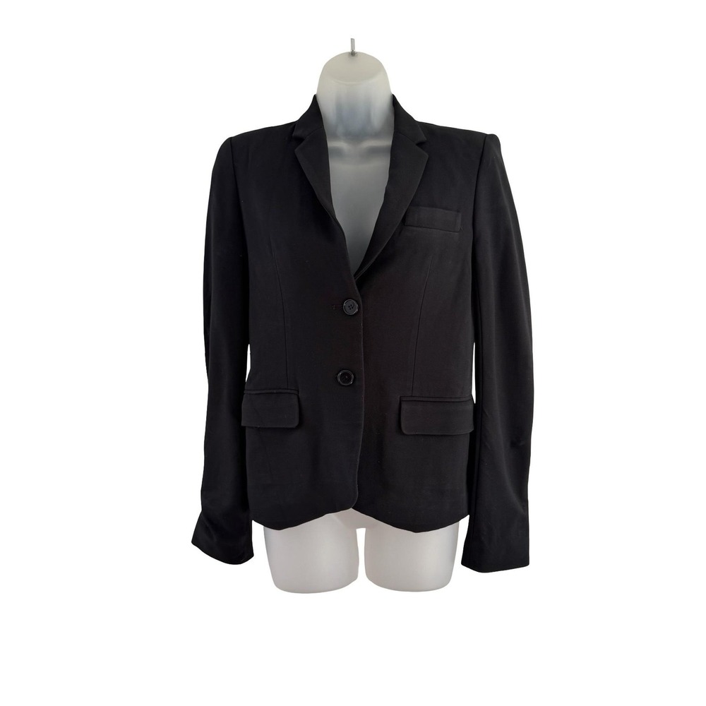 Theory Stretch‎ Blazer Womens 0 Black Two Button Notch Lapel Jacket A0125110